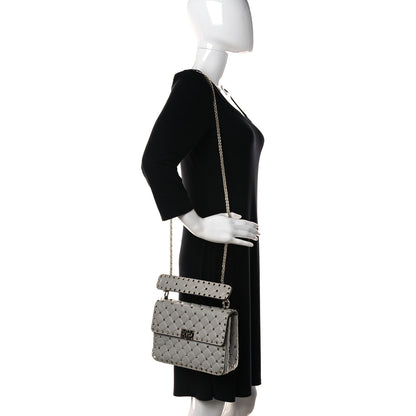 Valentino Garavani Nappa Medium Rockstud Spike Shoulder Bag Opal Grey 2 of 12