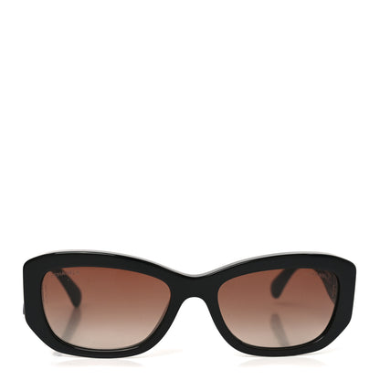 Chanel Acetate Rectangle Sunglasses 5493-A Black 2 of 7