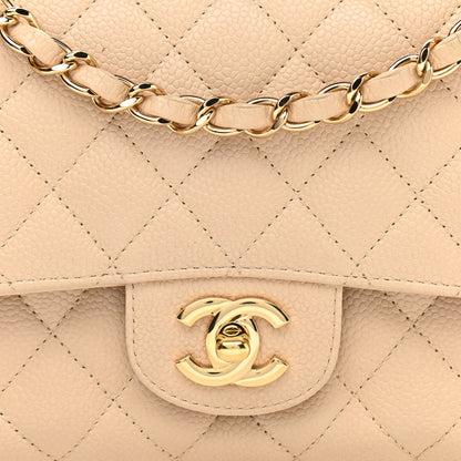 Chanel Caviar Quilted Medium Double Flap Beige 8 of 12