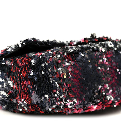 Chanel Sequin Logo Single Flap Pink Silver Black 10 of 11