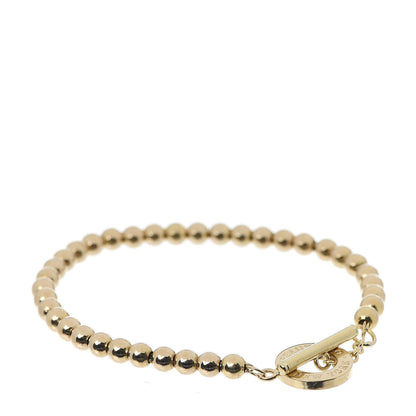 Tiffany 18K Yellow Gold 4mm Beads Toggle Bracelet 1 of 5