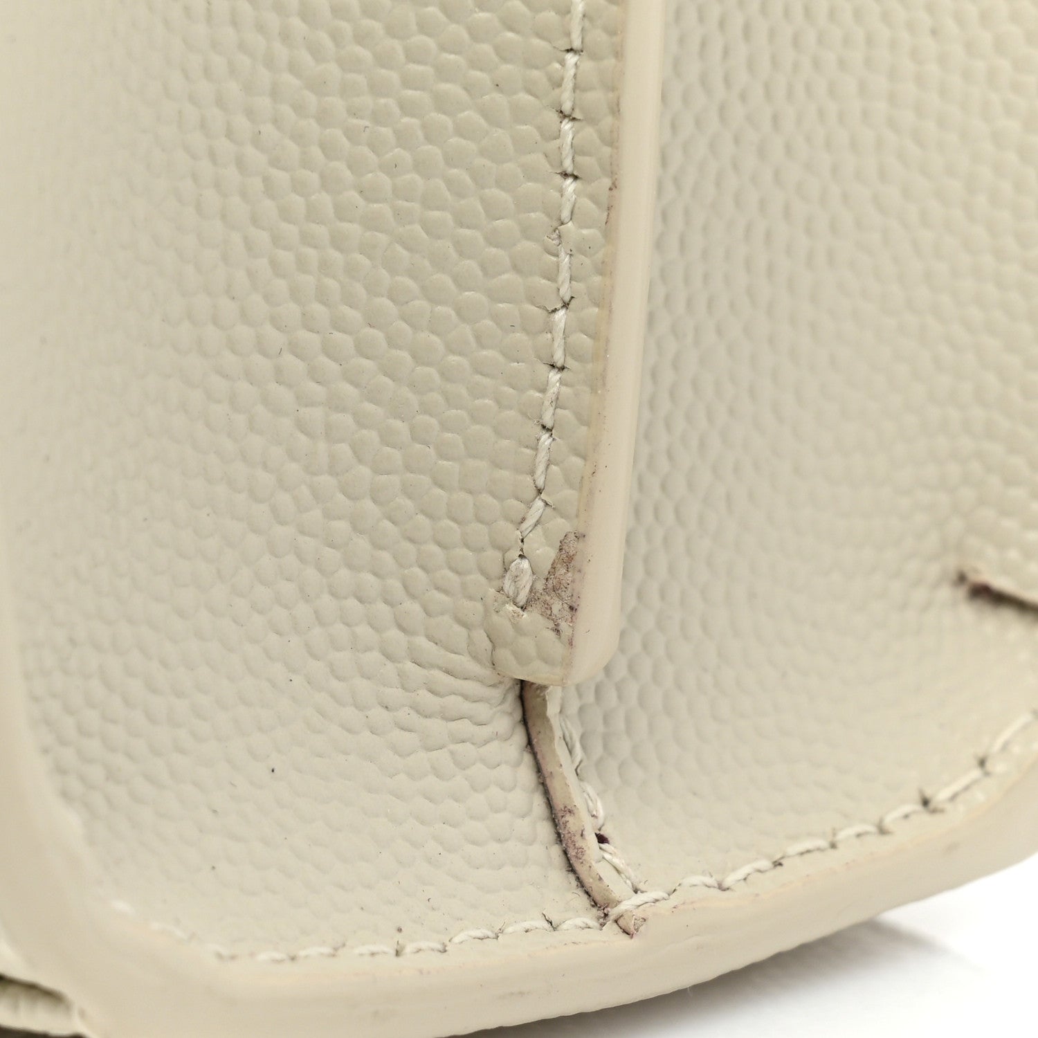 Saint Laurent Grain de Poudre Mini Classic Monogram Cassandra Top Handle Vintage White 13 of 15