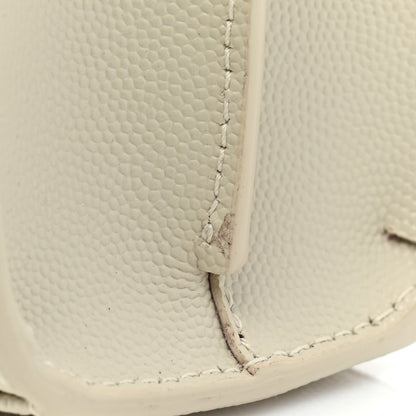 Saint Laurent Grain de Poudre Mini Classic Monogram Cassandra Top Handle Vintage White 13 of 15