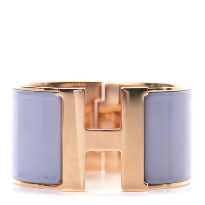 Hermes Enamel Extra Wide Clic Clac H Bracelet GM Bleu Lin 1 of 3