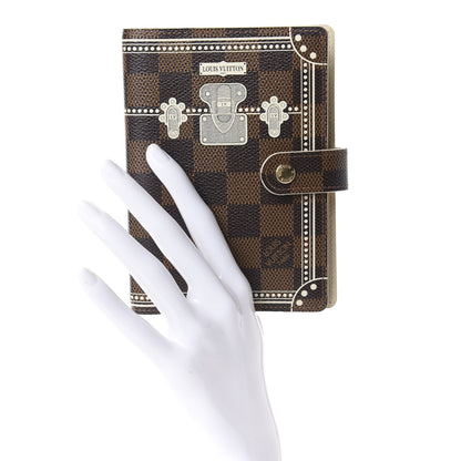 Louis Vuitton Damier Ebene Trunk Small Ring Agenda Cover White 2 of 10