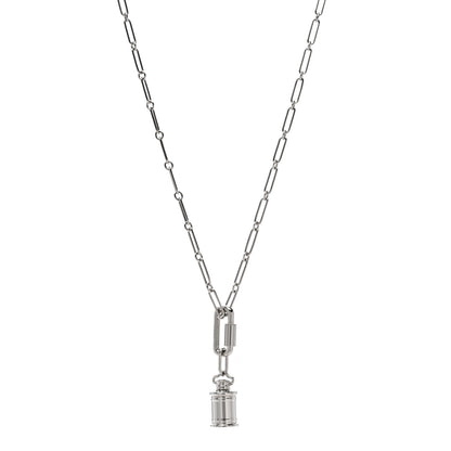 Hermes Palladium Curiosite Lantern Charm Pendant Necklace 1 of 4