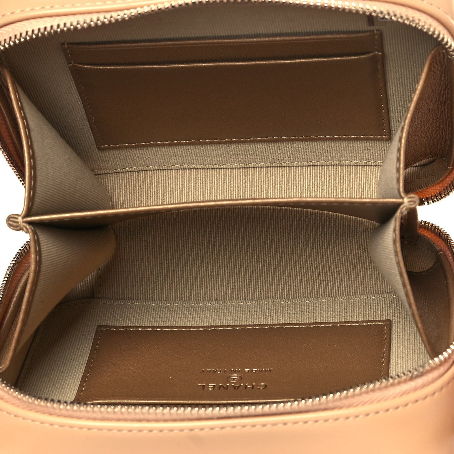 Lambskin Quilted CC Pearl Crush Camera Case Beige