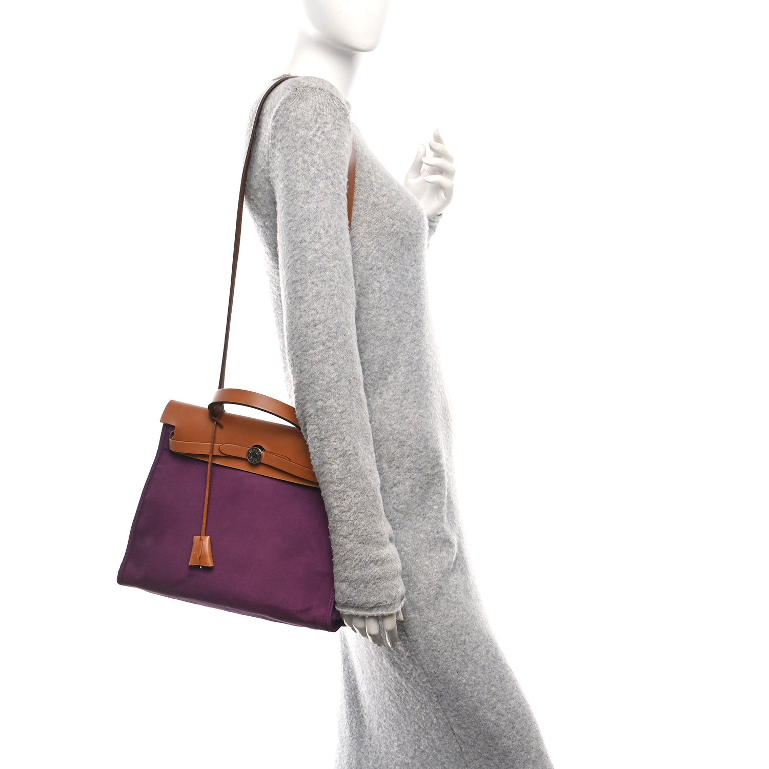 Hermes Toile Vache Hunter Herbag Zip 31 PM Cassis Fauve 2 of 13