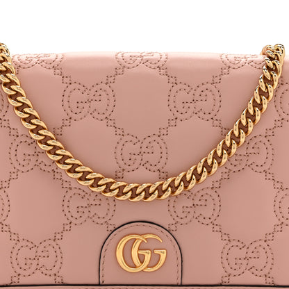 Gucci Calfskin GG Matelasse Chain Wallet Rhodamine Light Pink 8 of 11