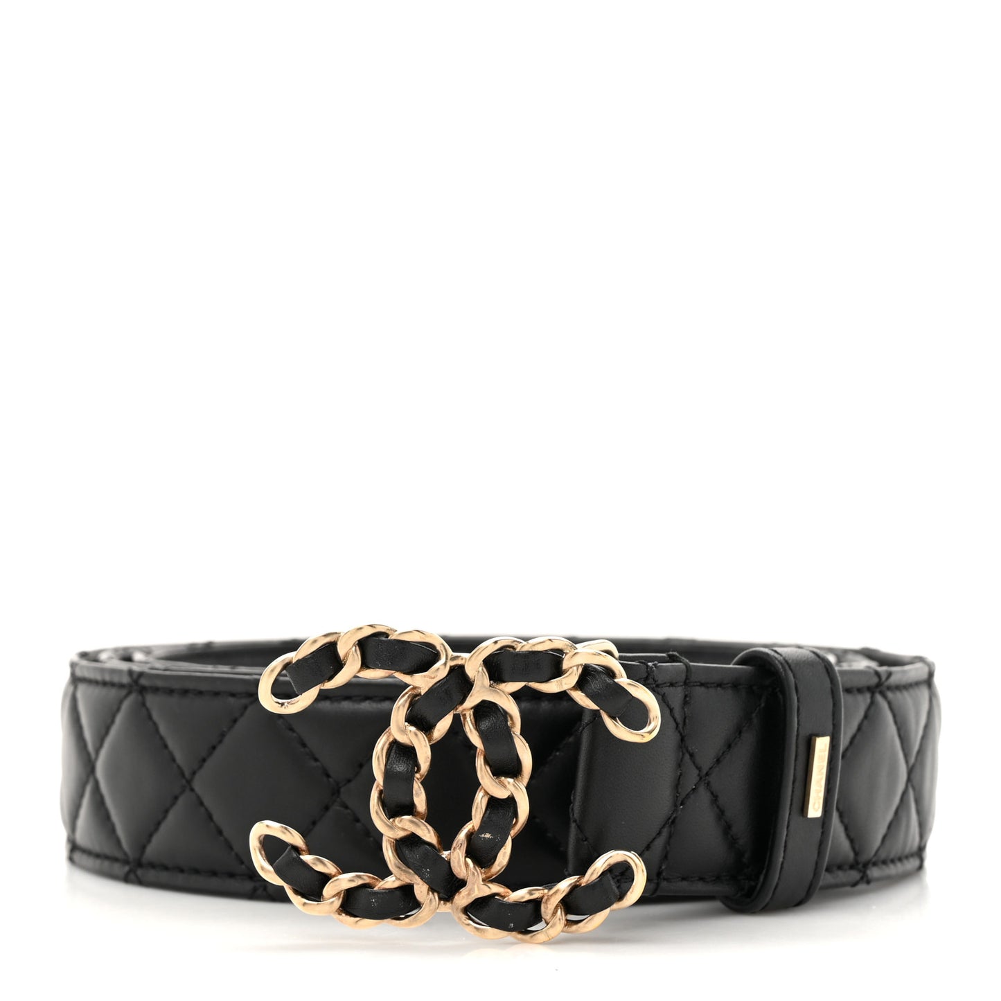 Calfskin Quilted CC Chain Belt 120 48 Black