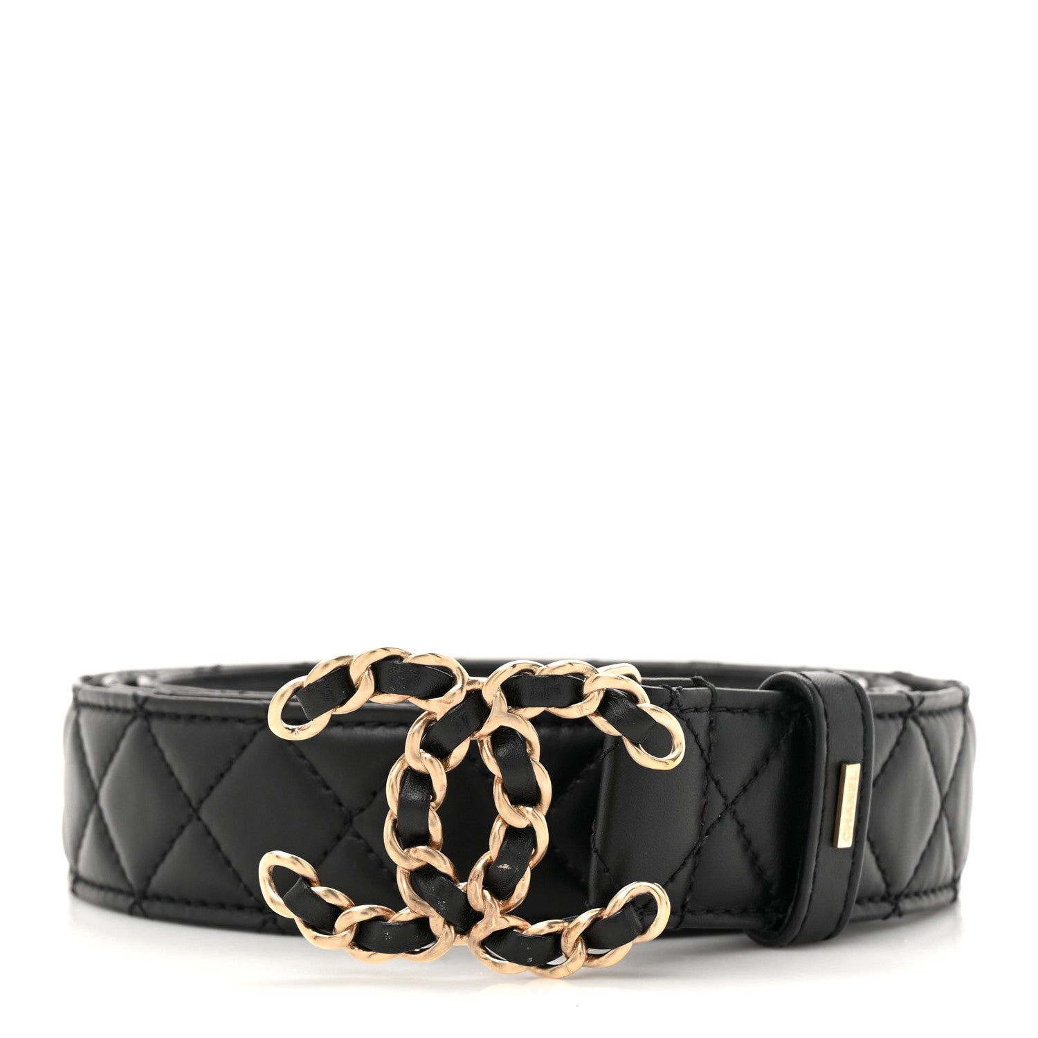 Chanel Calfskin Quilted CC Chain Belt 120 48 Black 1 of 5