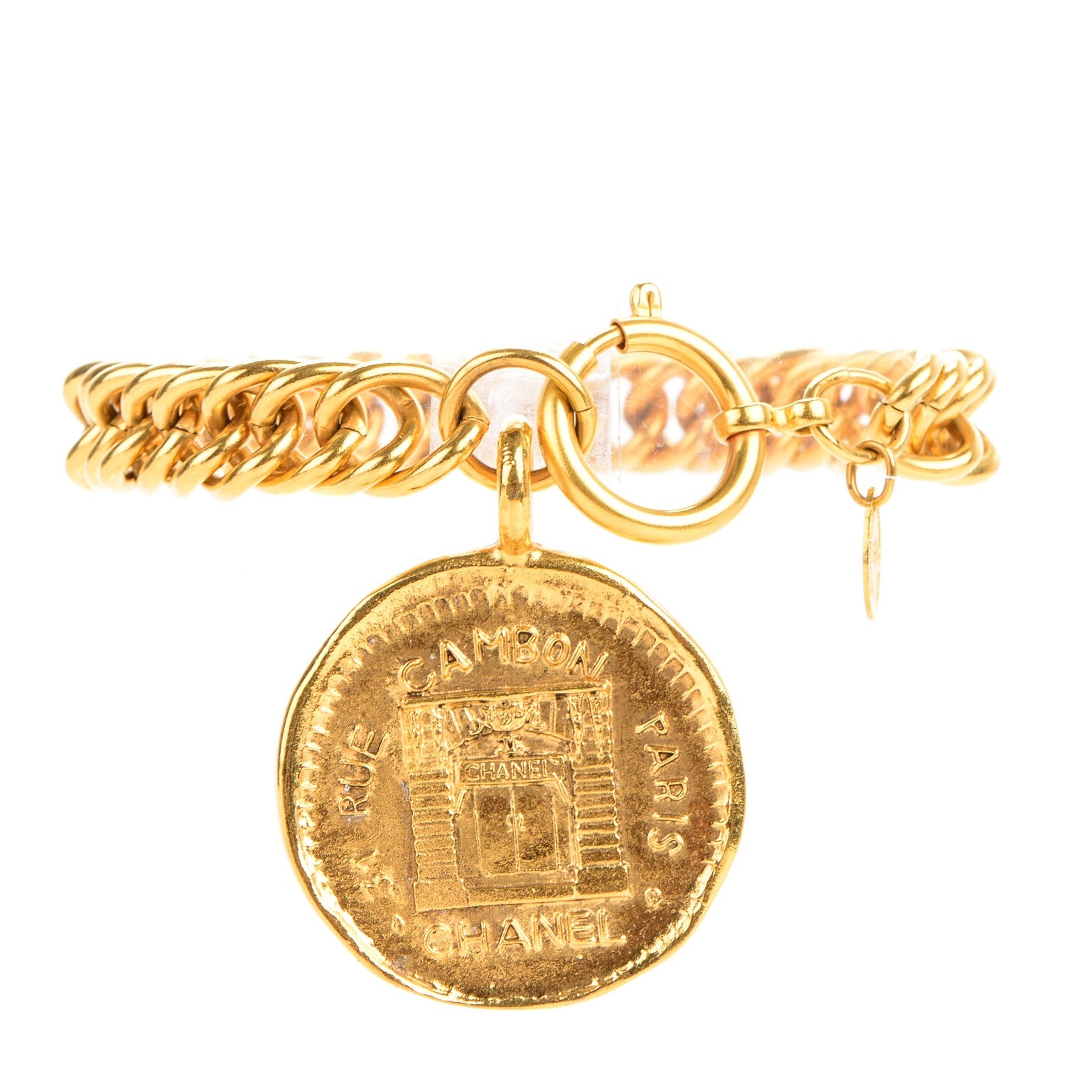 Chanel 31 Rue Cambon Paris Medallion Chain Bracelet Gold 1 of 5