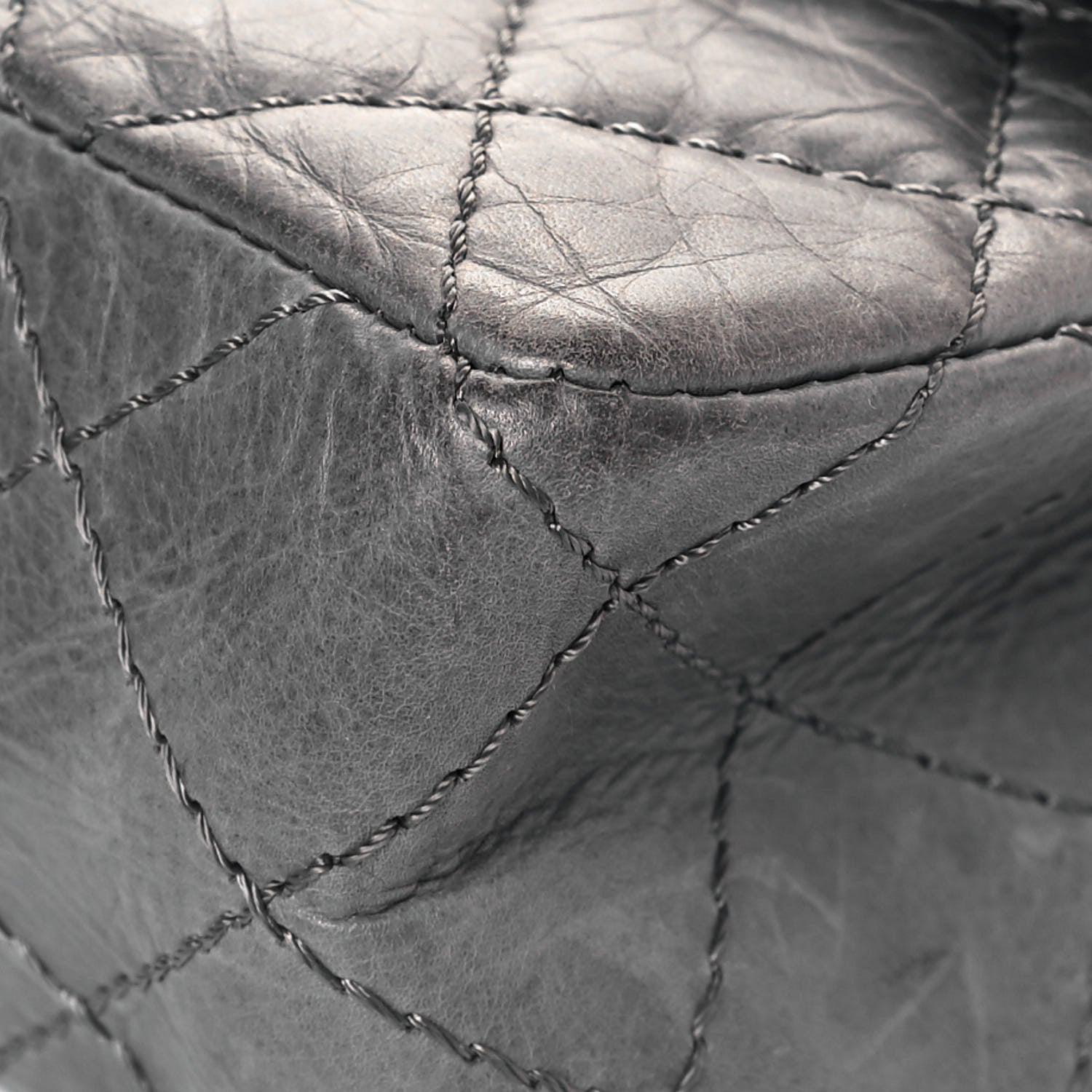 Chanel Aged Calfskin Quilted 50th Anniversary 2.55 Reissue Flap 226 Grey 10 of 14