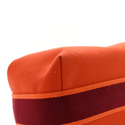 Hermes Canvas Small Bride-A-Brac Pouch Orange Burgundy 6 of 8