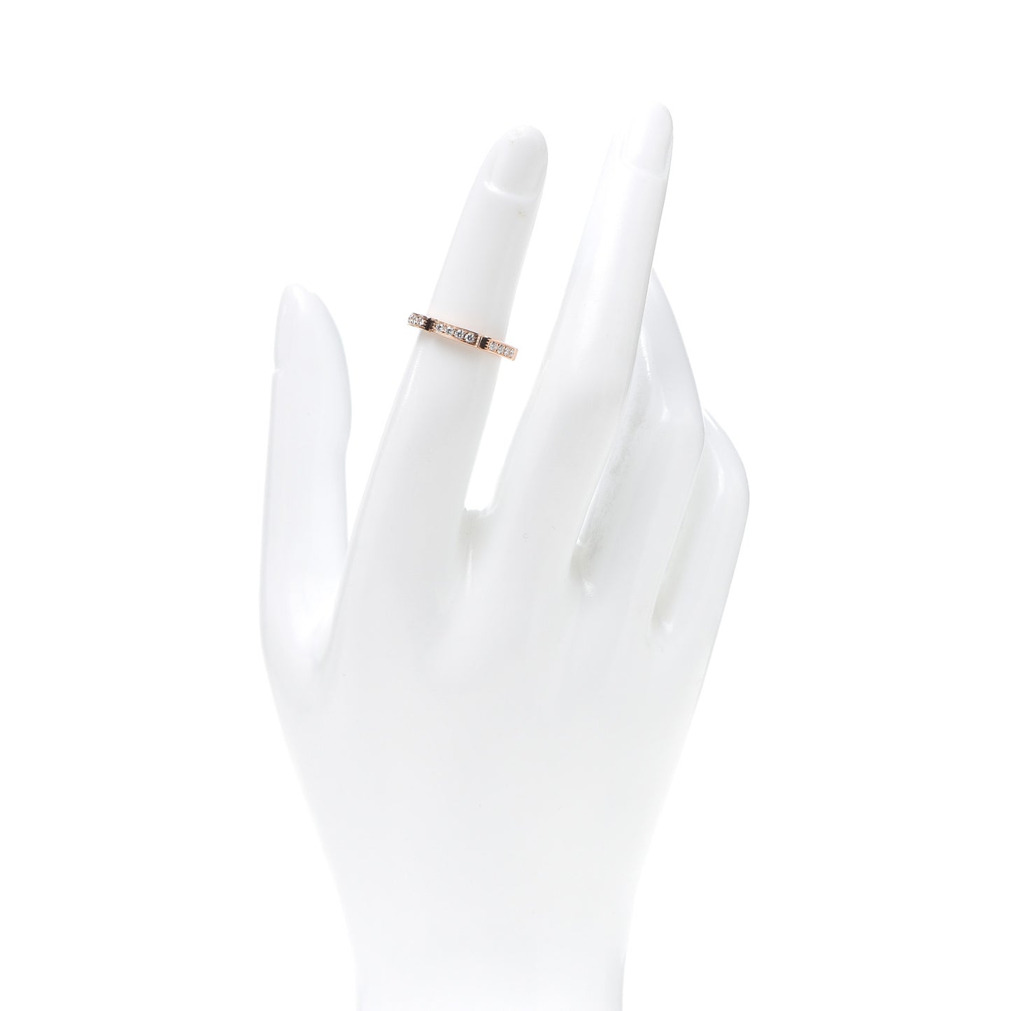 18K Pink Gold Diamond Maillon Panthere Wedding Band Ring 48 4.25