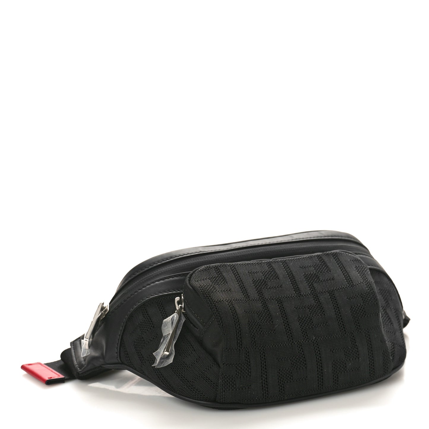 Neoprene Mesh Vitello Grace FF Pocket Belt Bag Black