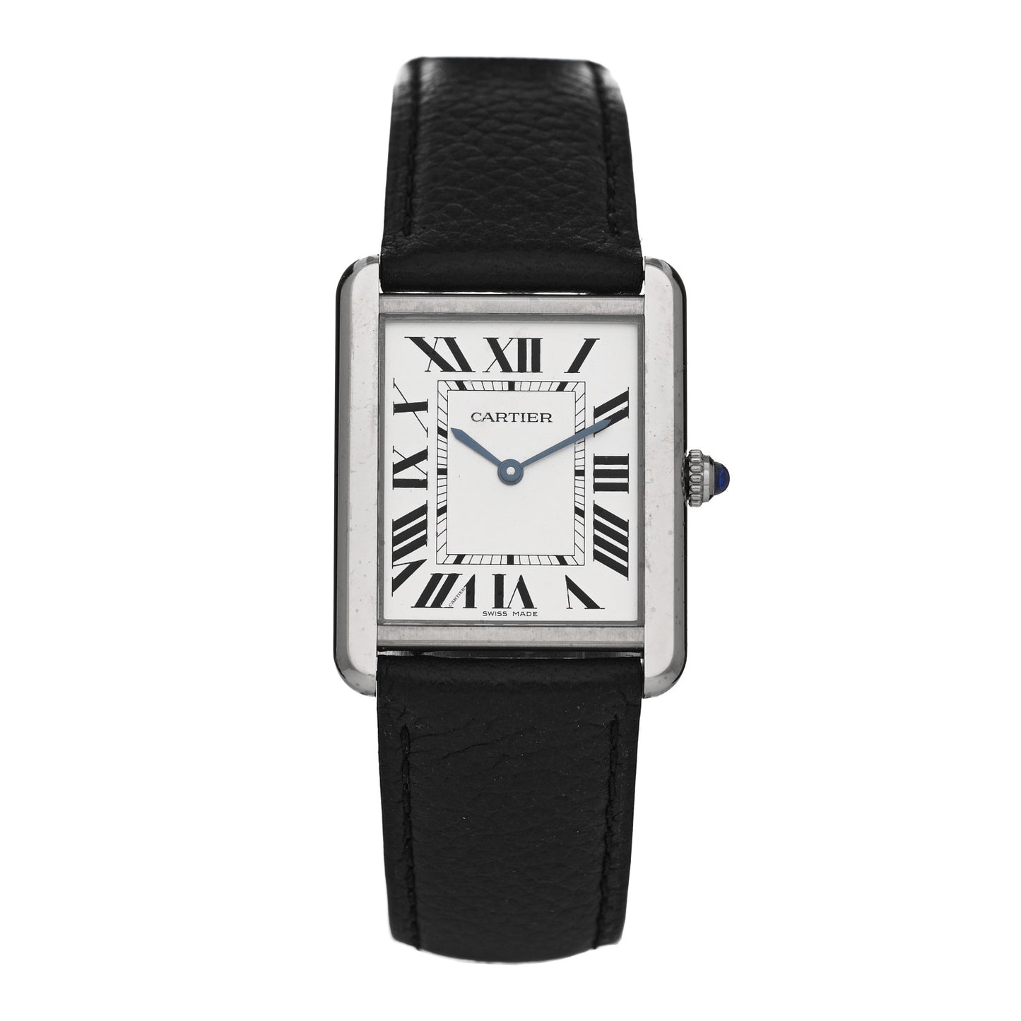 Stainless Steel Calfskin 27mm Tank Solo Quartz Watch