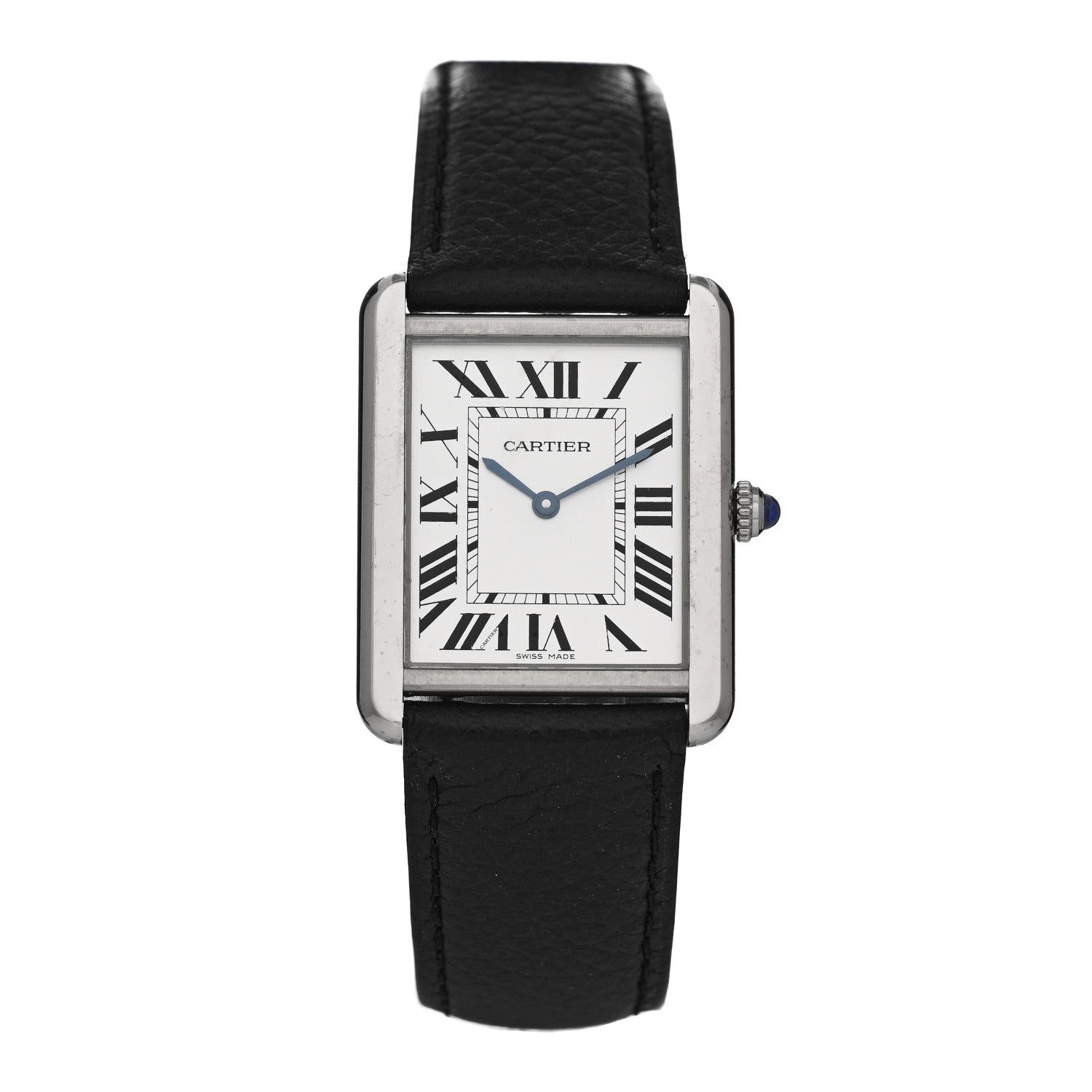 Cartier Stainless Steel Calfskin 27mm Tank Solo Quartz Watch 1 of 4