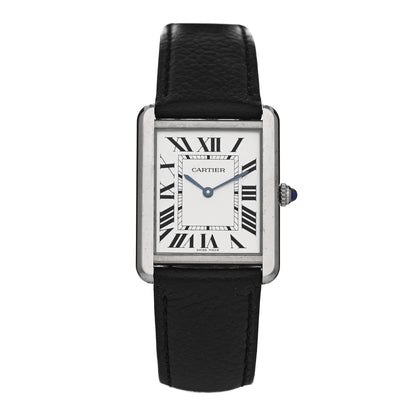 Cartier Stainless Steel Calfskin 27mm Tank Solo Quartz Watch 1 of 4