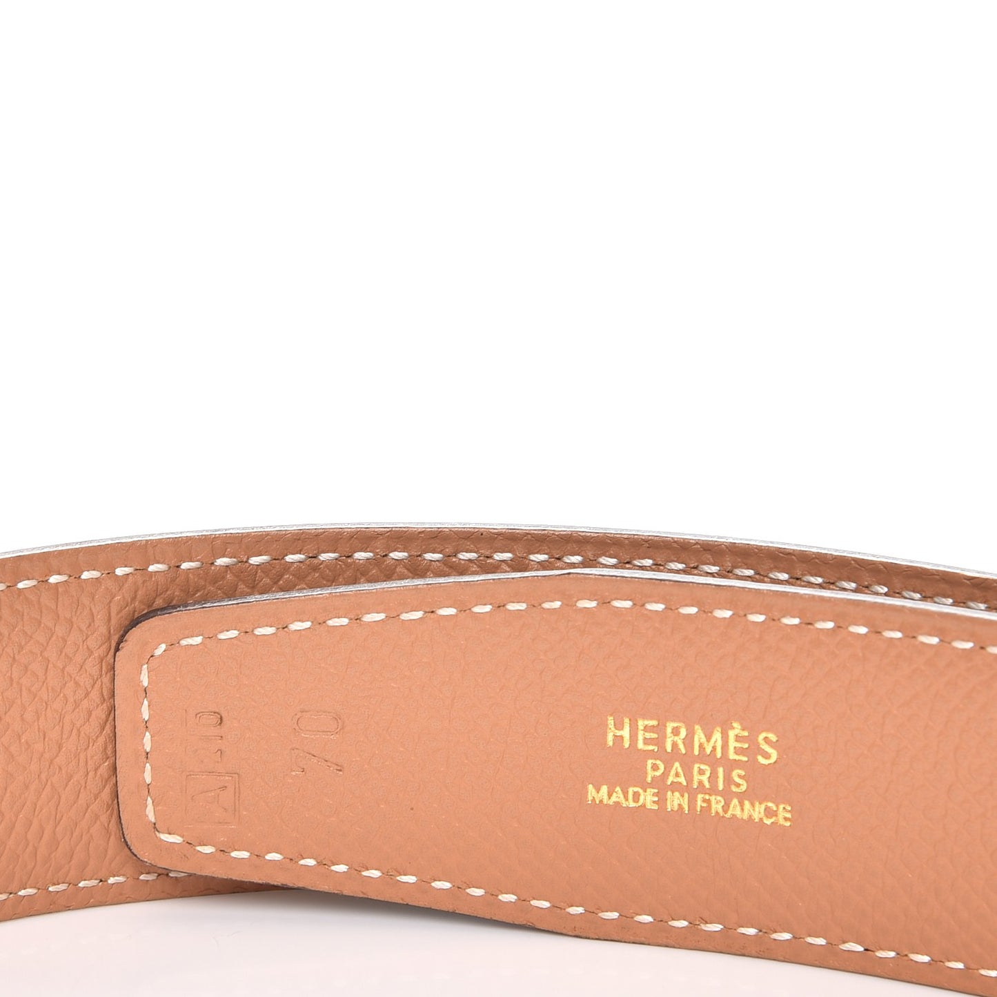 Courchevel 32mm Belt Strap 70 Chocolate Gold