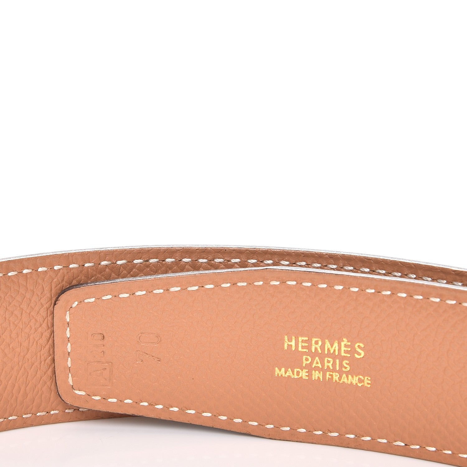 Hermes Courchevel 32mm Belt Strap 70 Chocolate Gold 4 of 6