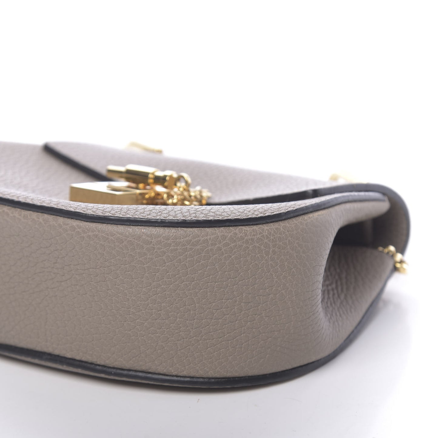 Grained Lambskin Mini Drew Shoulder Bag Motty Grey
