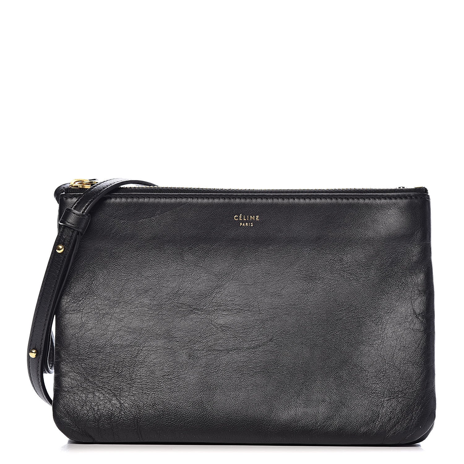 Celine Lambskin Small Trio Crossbody Bag Black 1 of 11