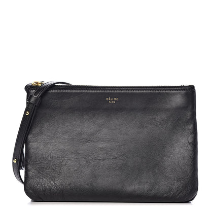Celine Lambskin Small Trio Crossbody Bag Black 1 of 11