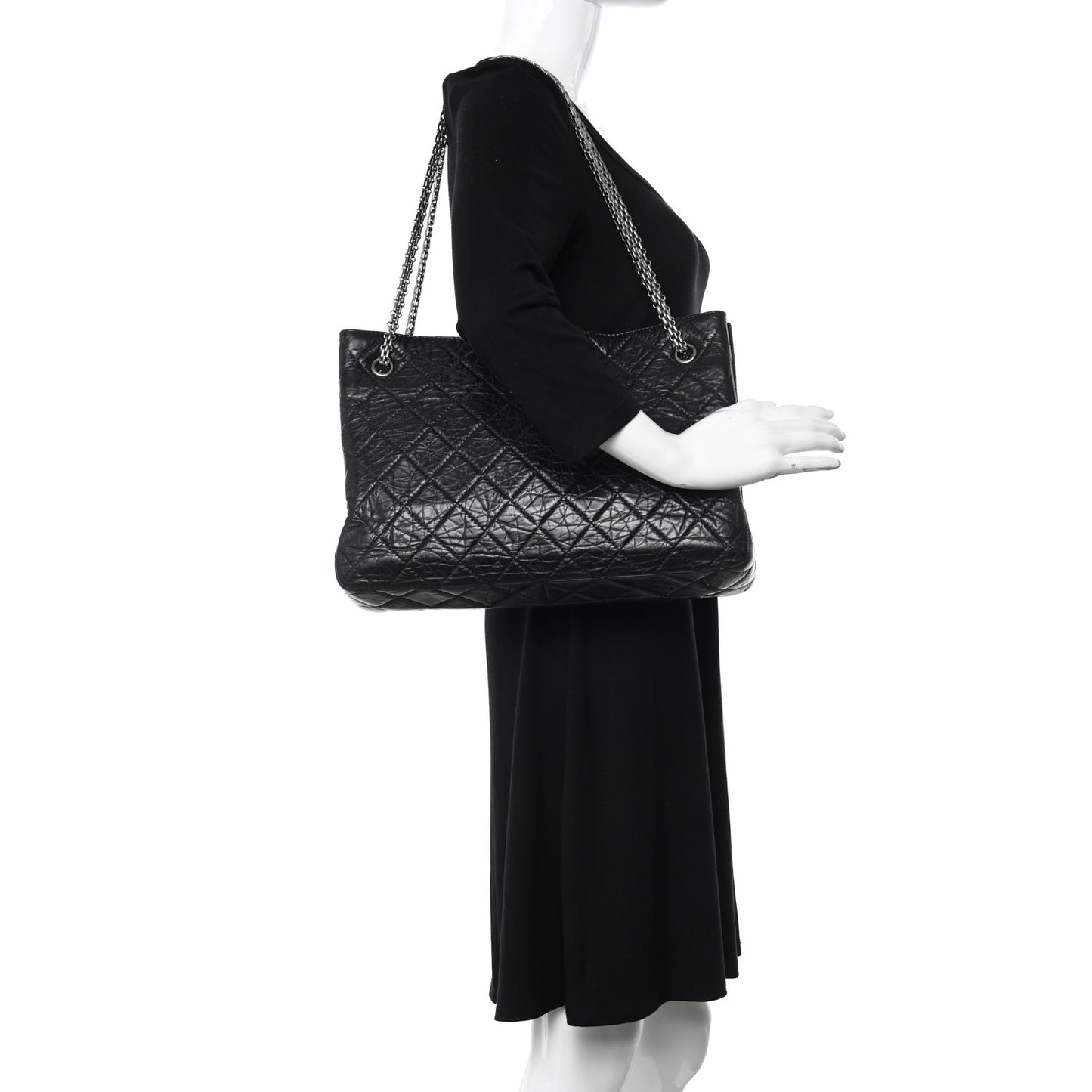 Aged Calfskin Reissue 2.55 Tote Black