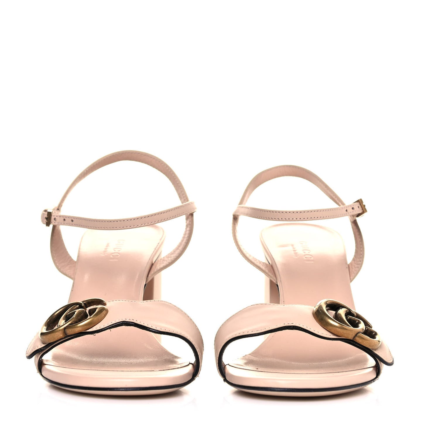 Lifford Calfskin GG Marmont Ankle Wrap 75mm Sandals 37 Skin Rose