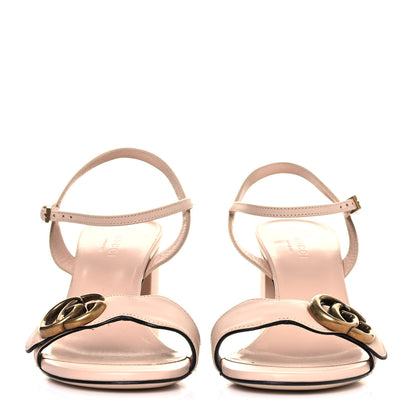 Gucci Lifford Calfskin GG Marmont Ankle Wrap 75mm Sandals 37 Skin Rose 2 of 7
