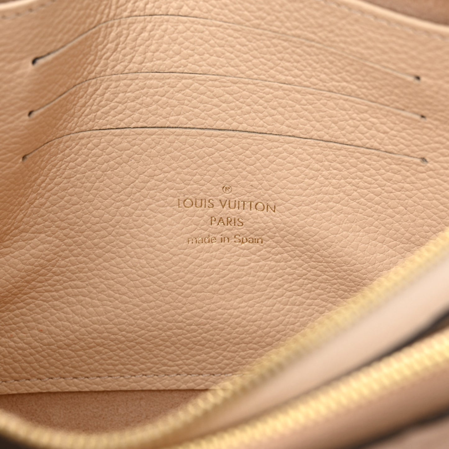 Empreinte Double Zip Pochette Beige Rose Creme