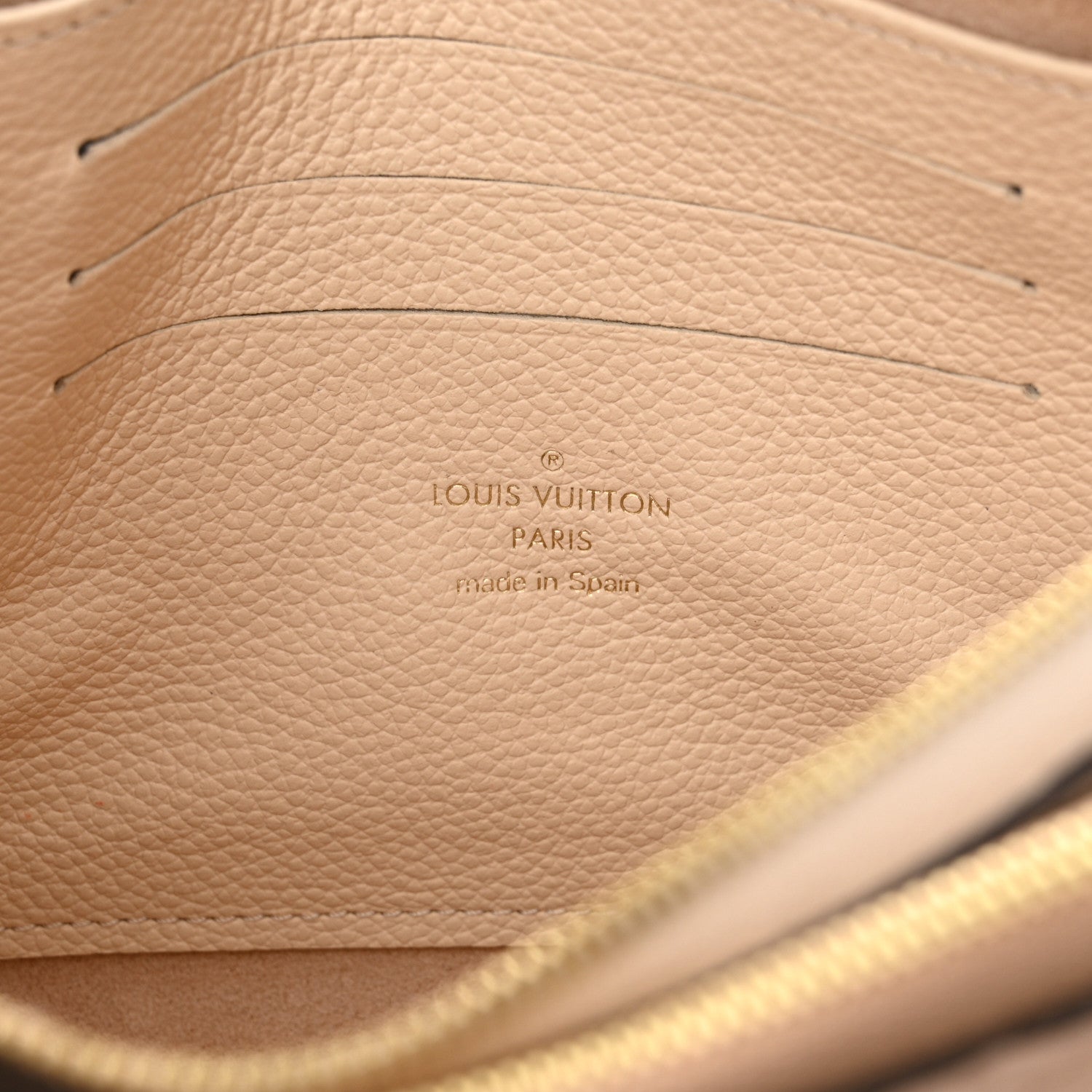 Louis Vuitton Empreinte Double Zip Pochette Beige Rose Creme 7 of 10