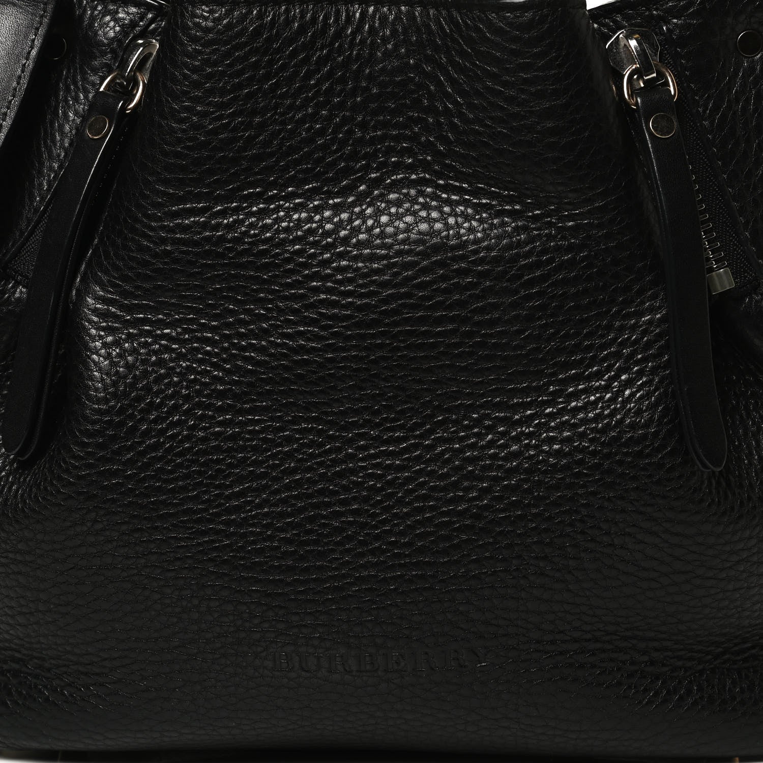 Burberry Grainy Calfskin House Check Small Maidstone Black 11 of 15