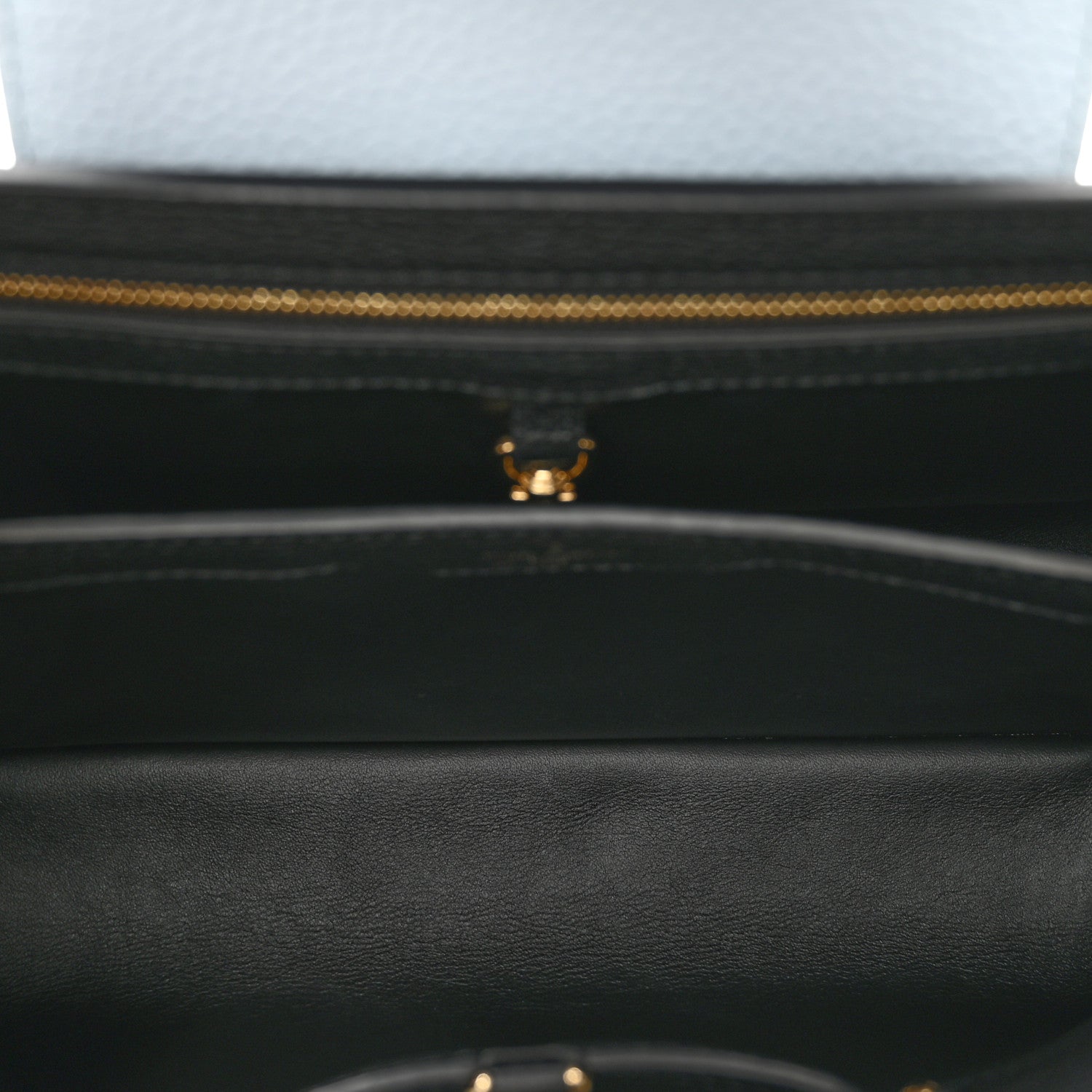 Louis Vuitton Taurillon Capucines MM Black Blue White 6 of 10
