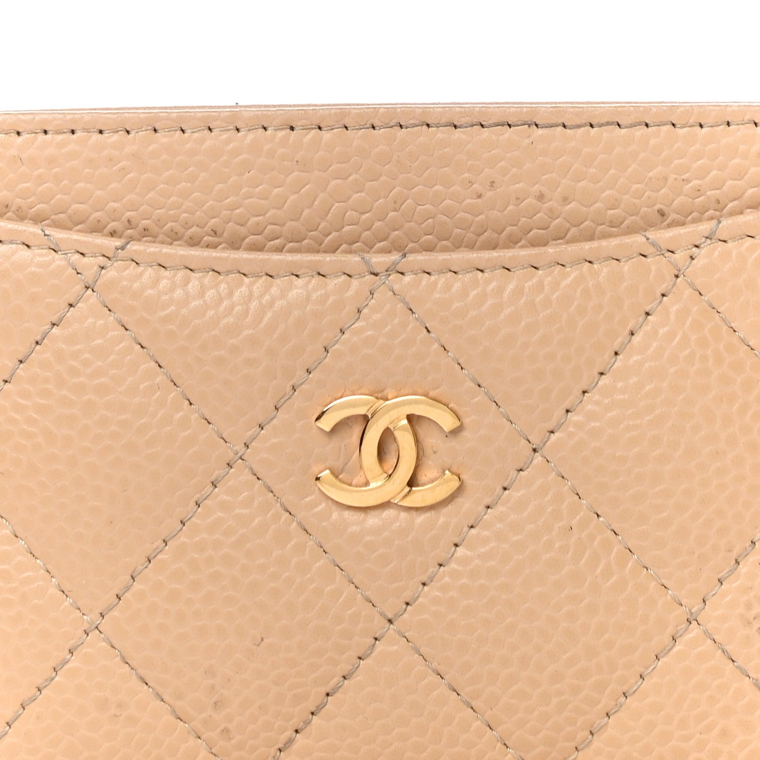 Chanel Caviar Quilted Card Holder Beige 9 of 18