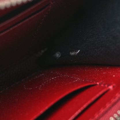 Saint Laurent Grain De Poudre Matelasse Chevron Monogram Zip Around Wallet Palissandre 10 of 11