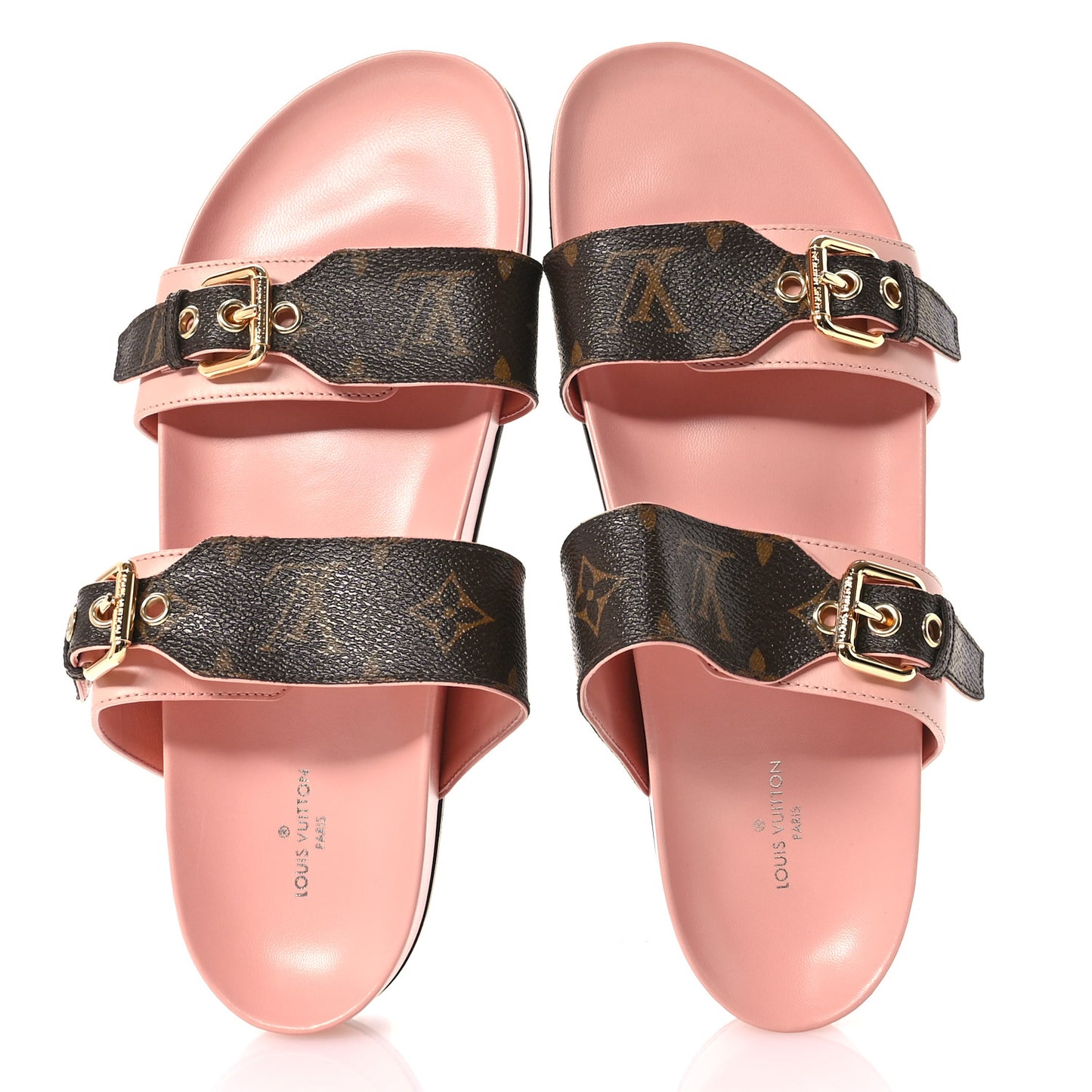Monogram Bom Dia Mule Sandals 38.5 Rose Poudre