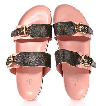 Louis Vuitton Monogram Bom Dia Mule Sandals 38.5 Rose Poudre 2 of 8