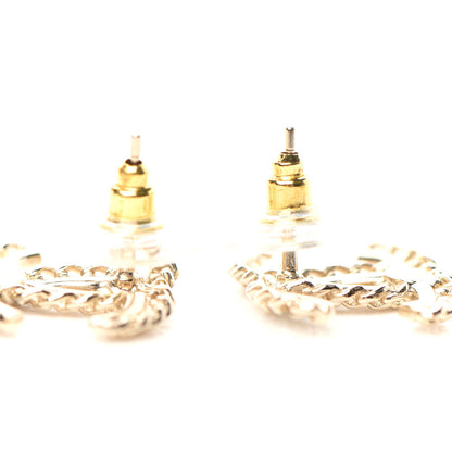 Chanel Crystal Chain CC Earrings Gold 3 of 5