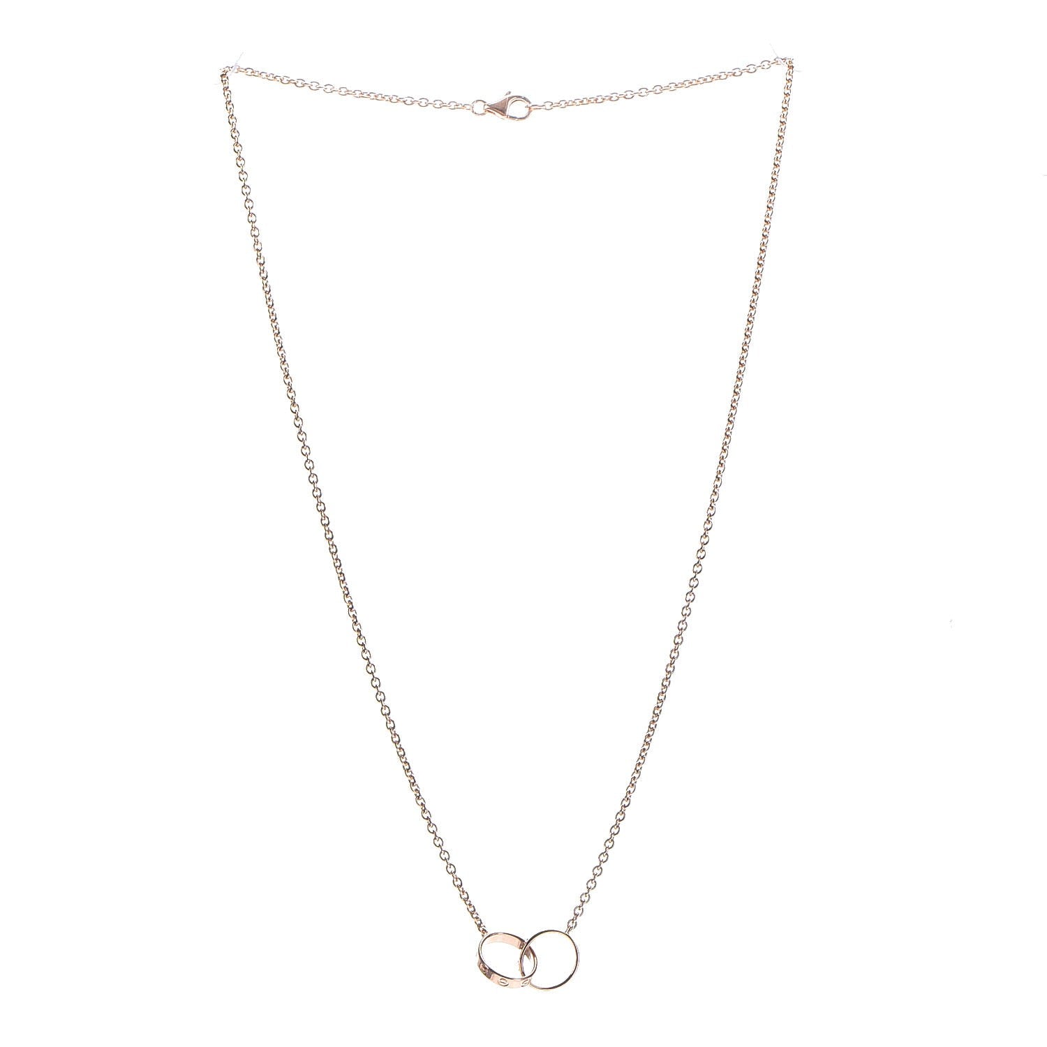 Cartier 18K Pink Gold Interlocking LOVE Necklace 3 of 9