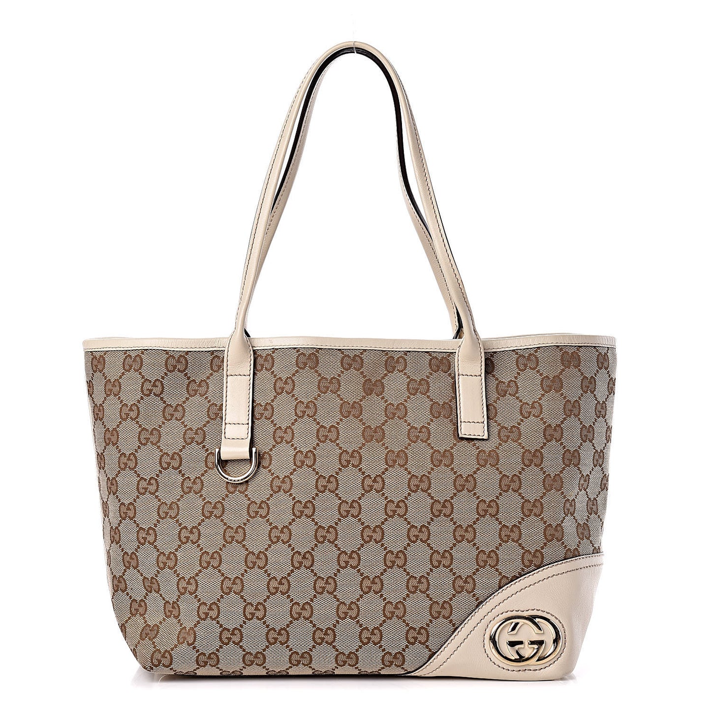 Monogram Medium New Britt Tote Off White