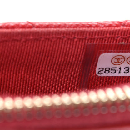 Chanel Caviar Quilted CC Zip Card Holder Red 7 of 8