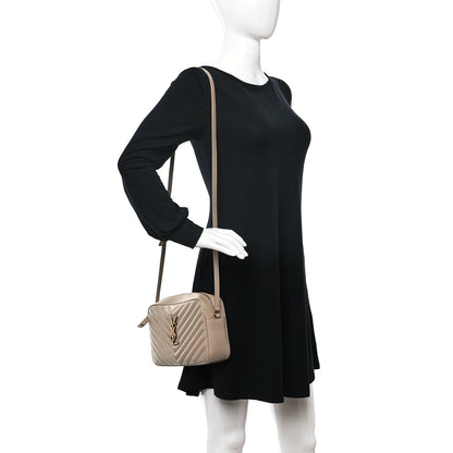 Saint Laurent Calfskin Matelasse Monogram Lou Camera Bag Dark Beige 3 of 10