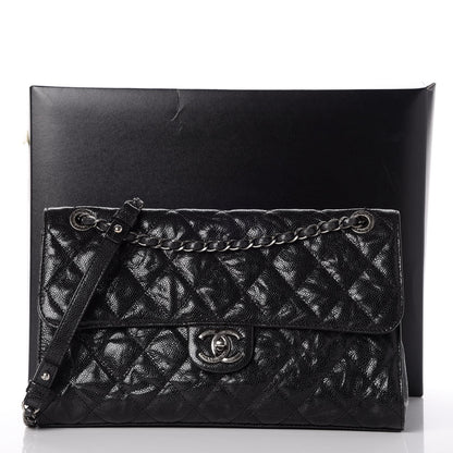 Chanel Crumpled Grained Calfskin Jumbo CC Crave Flap Black 9 of 9