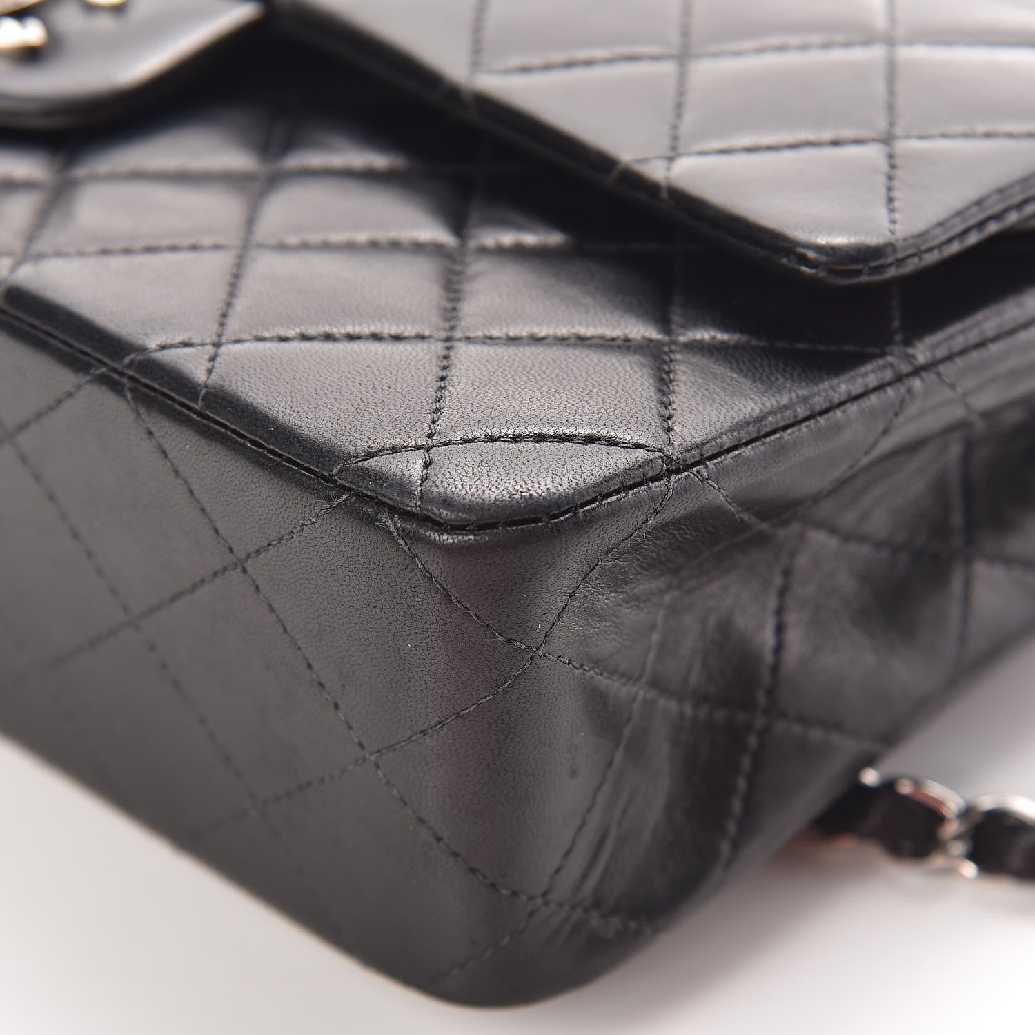 Chanel Lambskin Quilted Medium Double Flap Black 16 of 19