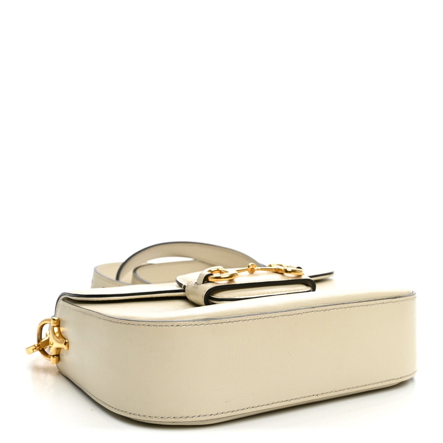 Azalea Calfskin Web Mini Horsebit 1955 Shoulder Bag Mystic White