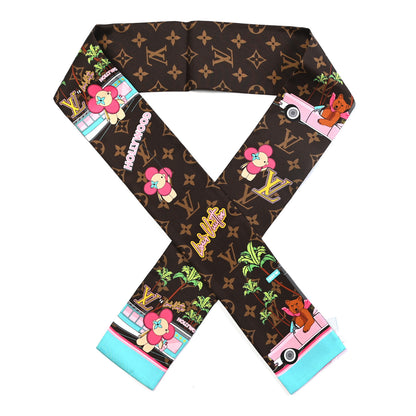 Louis Vuitton Silk Monogram 2021 Hollywood Christmas Animation Bandeau Marron 1 of 3