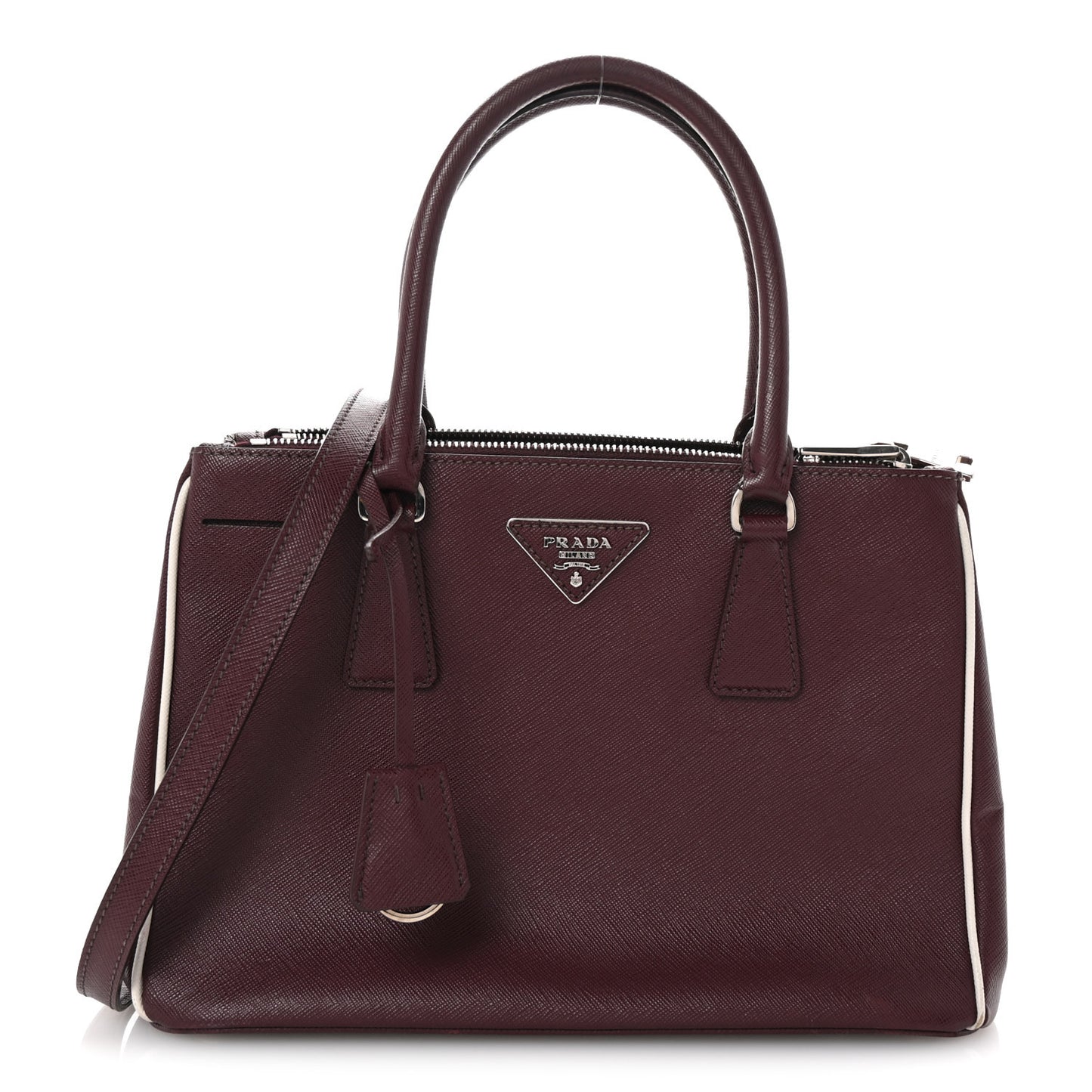 Saffiano Small Galleria Double Zip Tote Granato