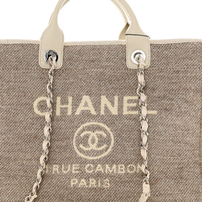 Chanel Mixed Fibers Calfskin Medium Deauville Tote Beige 8 of 10